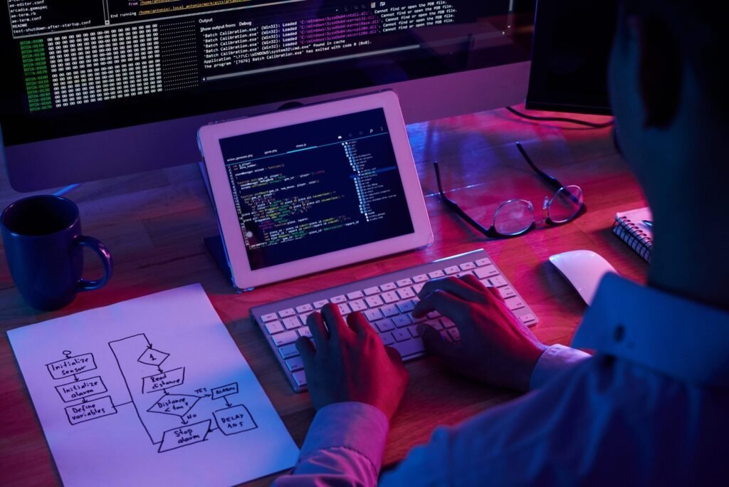 Developer building a client website