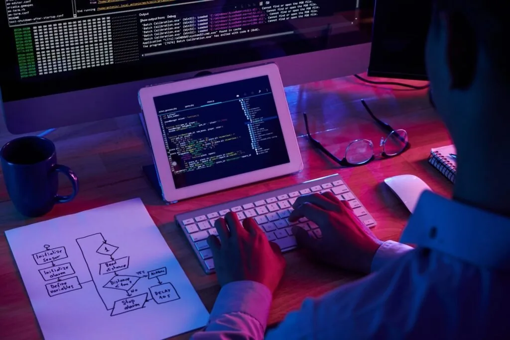 Developer building a client website